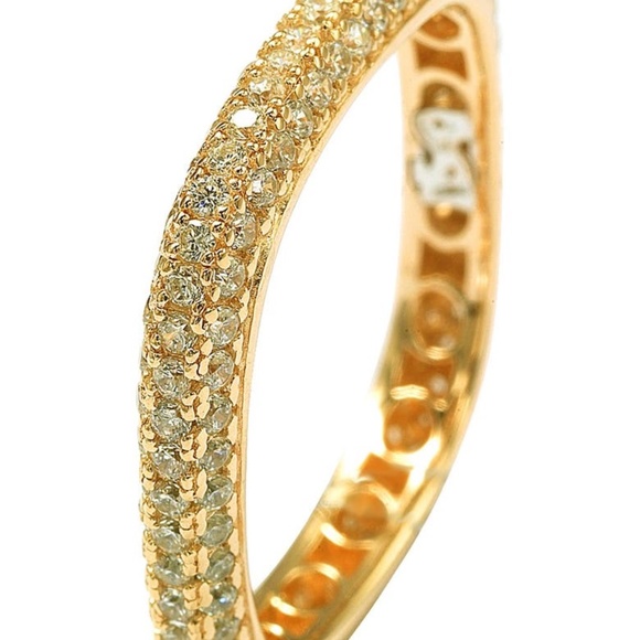 SUZY LEVIANE 14K Yellow Gold Plated Sterling Silver Square Stackable Eternity - Picture 2 of 15